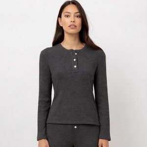 Rails Long Sleeve Waffle Knit Perry Top Size Small